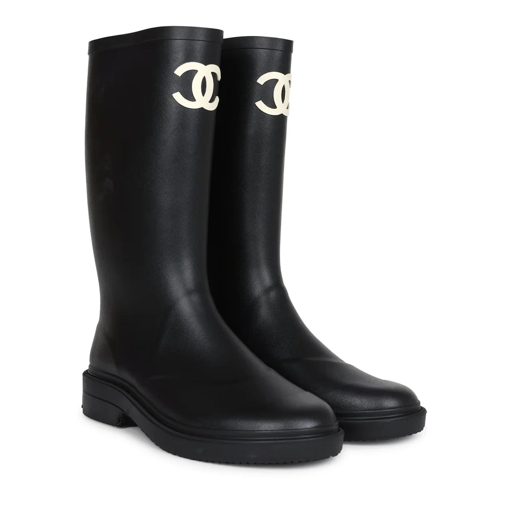 Black High Caoutchouc CC Boots